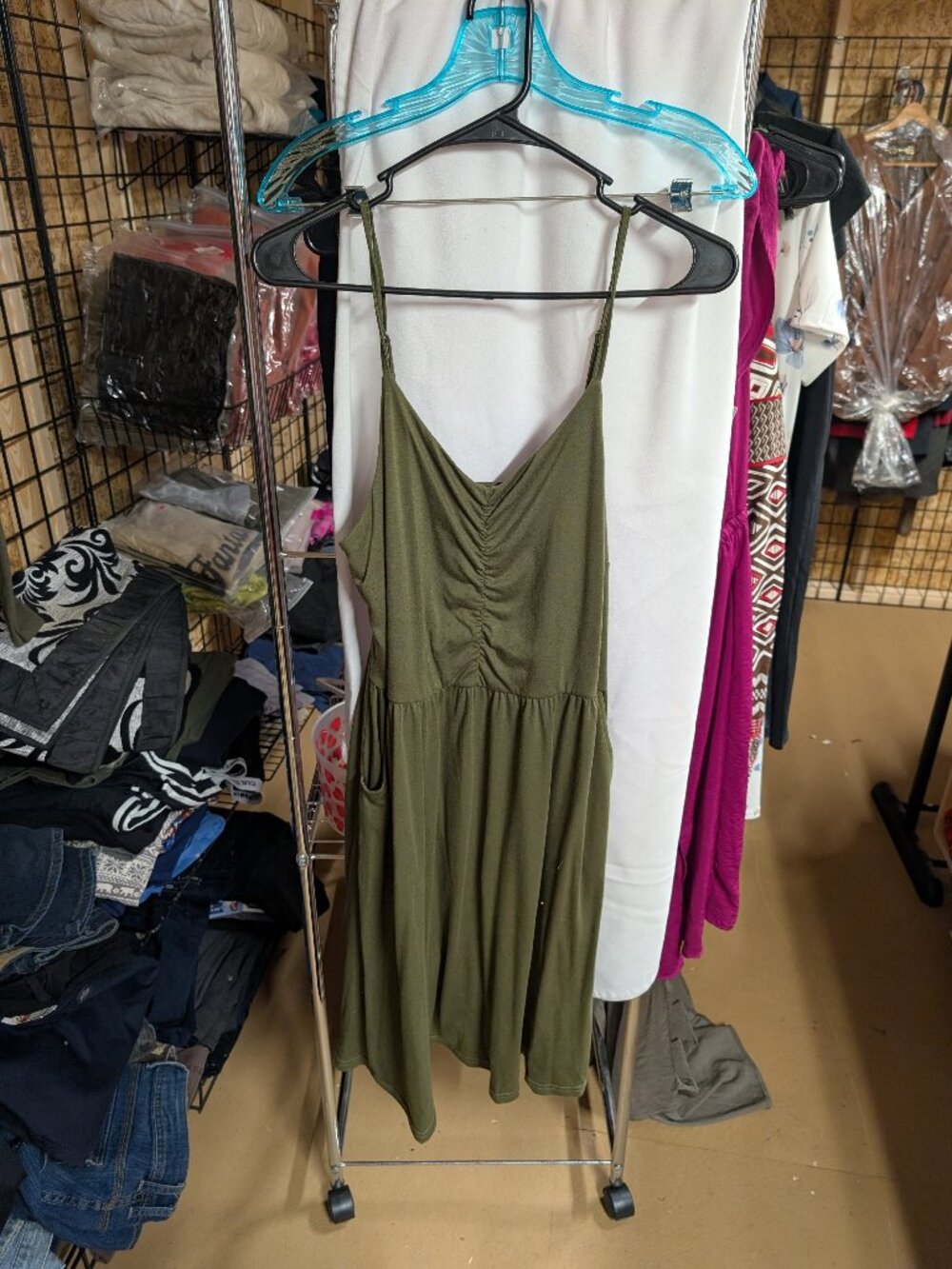 Yathon Green Sleeveless Dress with Pockets - 25% Off When You Bundle 5+ Items!